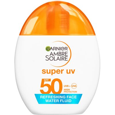 GARNIER AMBRE SOLAIRE SUPER UV ΑΝΤΗΛΙΑΚΟ ΠΡΟΣΩΠΟΥ WATER FLUID SPF50 40ml GARNIER AMBRE SOLAIRE SUPER UV ΑΝΤΗΛΙΑΚΟ ΠΡΟΣΩΠΟΥ WATER FLUID SPF50 40ml