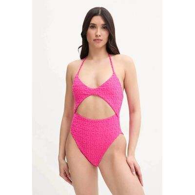 Hugo Boss γυναικείο μαγιό ολόσωμο με cut-out και all-over ανάγλυφο λογότυπο "Towel" - 50540229 Φούξια S Hugo Boss γυναικείο μαγιό ολόσωμο με cut-out και all-over ανάγλυφο λογότυπο "Towel" - 50540229 Φούξια S