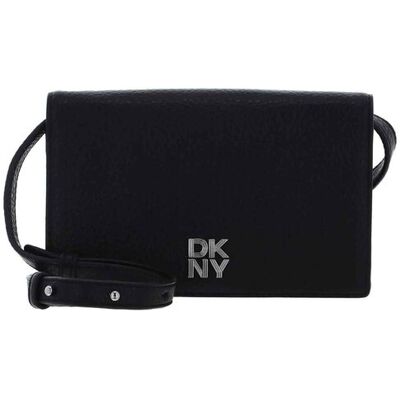 DKNY γυναικείο τσαντάκι clutch με μεταλλικό λογότυπο "Etta" - R445AH95 Μαύρο ONE SIZE DKNY γυναικείο τσαντάκι clutch με μεταλλικό λογότυπο "Etta" - R445AH95 Μαύρο ONE SIZE