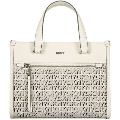 DKNY γυναικεία δερμάτινη τσάντα tote με all-over logo print και μεταλλικό λογότυπο "Zoie" - R42A5F54 Εκρού ONE SIZE DKNY γυναικεία δερμάτινη τσάντα tote με all-over logo print και μεταλλικό λογότυπο "Zoie" - R42A5F54 Εκρού ONE SIZE