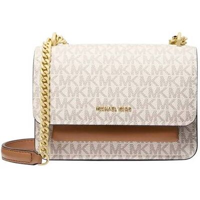 Michael Kors γυναικεία τσάντα crossbody/ώμου με all-over monogram και μεταλλικό λογότυπο "Claire" - 32R5GC7C1B Εκρού ONE SIZE Michael Kors γυναικεία τσάντα crossbody/ώμου με all-over monogram και μεταλλικό λογότυπο "Claire" - 32R5GC7C1B Εκρού ONE SIZE
