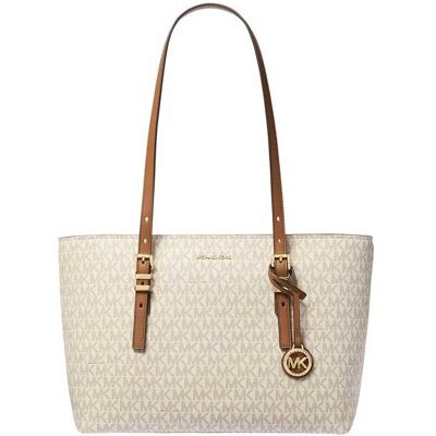 Michael Kors γυναικεία τσάντα tote με all-over monogram και μεταλλικό λογότυπο "Quinn" - 30T5GQNT2B Εκρού ONE SIZE Michael Kors γυναικεία τσάντα tote με all-over monogram και μεταλλικό λογότυπο "Quinn" - 30T5GQNT2B Εκρού ONE SIZE