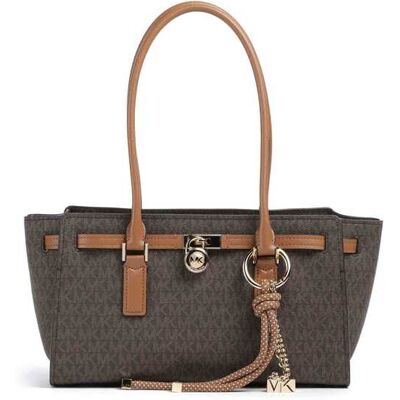 Michael Kors γυναικεία δερμάτινη τσάντα ώμου με all-over monogram "Hamilton Small" - 30F5GNXT0B Καφέ ONE SIZE Michael Kors γυναικεία δερμάτινη τσάντα ώμου με all-over monogram "Hamilton Small" - 30F5GNXT0B Καφέ ONE SIZE