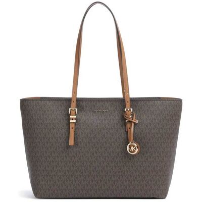 Michael Kors γυναικεία τσάντα tote με all-over monogram και μεταλλικό λογότυπο "Quinn" - 30T5GQNT9B Καφέ ONE SIZE Michael Kors γυναικεία τσάντα tote με all-over monogram και μεταλλικό λογότυπο "Quinn" - 30T5GQNT9B Καφέ ONE SIZE