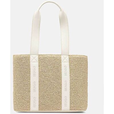 Hugo Boss γυναικεία ψάθινη τσάντα tote με λογότυπο "Becky" - 50563016 Μπεζ ONE SIZE Hugo Boss γυναικεία ψάθινη τσάντα tote με λογότυπο "Becky" - 50563016 Μπεζ ONE SIZE