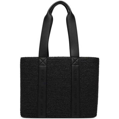 Hugo Boss γυναικεία ψάθινη τσάντα tote με λογότυπο "Becky" - 50563016 Μαύρο ONE SIZE Hugo Boss γυναικεία ψάθινη τσάντα tote με λογότυπο "Becky" - 50563016 Μαύρο ONE SIZE
