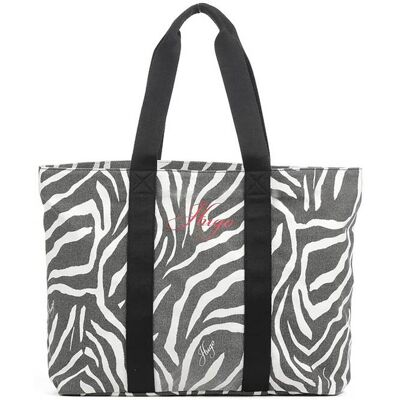 Hugo Boss γυναικεία τσάντα tote με animal print "Becky" - 50563010 Ασπρόμαυρο ONE SIZE Hugo Boss γυναικεία τσάντα tote με animal print "Becky" - 50563010 Ασπρόμαυρο ONE SIZE