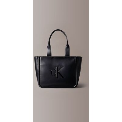 Calvin Klein Jeans γυναικεία τσάντα tote μονόχρωμη με ανάγλυφο λογότυπο - LV04F3218G Μαύρο ONE SIZE Calvin Klein Jeans γυναικεία τσάντα tote μονόχρωμη με ανάγλυφο λογότυπο - LV04F3218G Μαύρο ONE SIZE