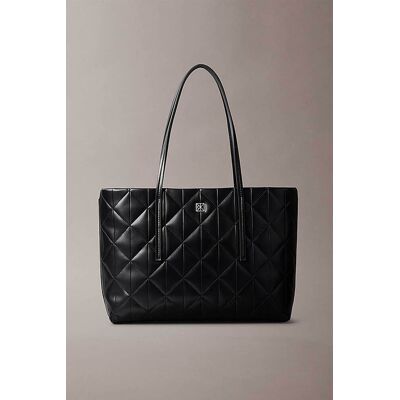Calvin CK Jeans γυναικεία τσάντα tote με καπιτονέ σχέδιο και μεταλλικό monogram - LV04F3325G Μαύρο ONE SIZE Calvin CK Jeans γυναικεία τσάντα tote με καπιτονέ σχέδιο και μεταλλικό monogram - LV04F3325G Μαύρο ONE SIZE