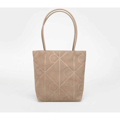 Calvin Klein Jeans γυναικεία τσάντα suede small tote με all-over logo print - LV04F3335G Μπεζ ONE SIZE Calvin Klein Jeans γυναικεία τσάντα suede small tote με all-over logo print - LV04F3335G Μπεζ ONE SIZE