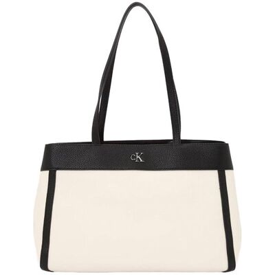 Calvin Klein Jeans γυναικεία canvas τσάντα tote με monogram - LV04F3503G Λευκό ONE SIZE Calvin Klein Jeans γυναικεία canvas τσάντα tote με monogram - LV04F3503G Λευκό ONE SIZE