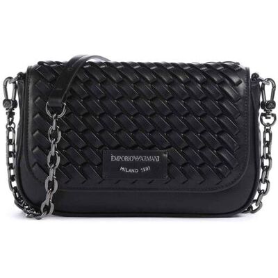 Giorgio Armani Emporio Armani γυναικεία δερμάτινη τσάντα crossbody με πλεκτό σχέδιο και λογότυπο - EW001923AF15874 Μαύρο ONE SIZE Giorgio Armani Emporio Armani γυναικεία δερμάτινη τσάντα crossbody με πλεκτό σχέδιο και λογότυπο - EW001923AF15874 Μαύρο ONE SIZE