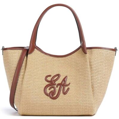Giorgio Armani Emporio Armani γυναικεία ψάθινη τσάντα tote με monogram (M/L) - EW001009AF25819 Καφέ ONE SIZE Giorgio Armani Emporio Armani γυναικεία ψάθινη τσάντα tote με monogram (M/L) - EW001009AF25819 Καφέ ONE SIZE