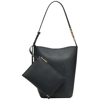 DKNY γυναικεία δερμάτινη τσάντα ώμου μονόχρωμη "Avril" - R51J1J29 Μαύρο ONE SIZE DKNY γυναικεία δερμάτινη τσάντα ώμου μονόχρωμη "Avril" - R51J1J29 Μαύρο ONE SIZE