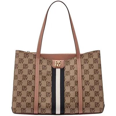 DKNY γυναικεία τσάντα tote με all-over logo print "Nuri" - R53A6M10 Καφέ ONE SIZE DKNY γυναικεία τσάντα tote με all-over logo print "Nuri" - R53A6M10 Καφέ ONE SIZE