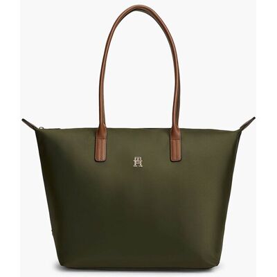 Tommy Hilfiger γυναικεία τσάντα tote με μεταλλικό monogram "Popette" - AW0AW17711 Λαδί ONE SIZE Tommy Hilfiger γυναικεία τσάντα tote με μεταλλικό monogram "Popette" - AW0AW17711 Λαδί ONE SIZE