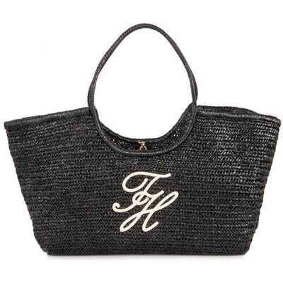 Tommy Hilfiger γυναικεία τσάντα tote με ανάγλυφο monogram "TH Elev" - AW0AW18633 Μαύρο ONE SIZE Tommy Hilfiger γυναικεία τσάντα tote με ανάγλυφο monogram "TH Elev" - AW0AW18633 Μαύρο ONE SIZE