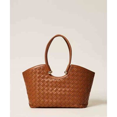 Twinset γυναικεία τσάντα ώμου shopper με πλεκτό σχέδιο - 261TB7300 Καμηλό ONE SIZE Twinset γυναικεία τσάντα ώμου shopper με πλεκτό σχέδιο - 261TB7300 Καμηλό ONE SIZE