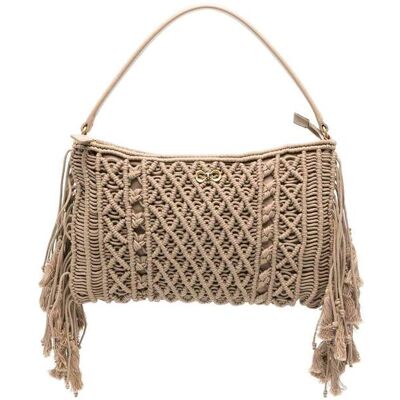 Twinset γυναικεία τσάντα ώμου hobo με μεταλλικό monogram - 261TD8110 Μπεζ ONE SIZE Twinset γυναικεία τσάντα ώμου hobo με μεταλλικό monogram - 261TD8110 Μπεζ ONE SIZE