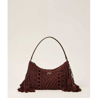 Twinset γυναικεία τσάντα ώμου hobo με μεταλλικό monogram - 261TD8110 Καφέ ONE SIZE Twinset γυναικεία τσάντα ώμου hobo με μεταλλικό monogram - 261TD8110 Καφέ ONE SIZE