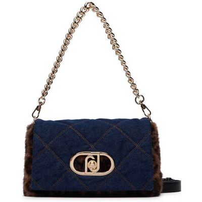 Liu Jo γυναικεία τσάντα ώμου denim με faux γούνα animal - AF6148E1164 Denim Blue ONE SIZE Liu Jo γυναικεία τσάντα ώμου denim με faux γούνα animal - AF6148E1164 Denim Blue ONE SIZE