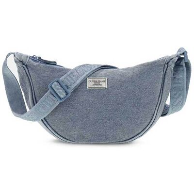 Guess γυναικεία denim τσάντα μέσης/crossbody με logo patch - W6GZB6WF8V1 Denim Blue ONE SIZE Guess γυναικεία denim τσάντα μέσης/crossbody με logo patch - W6GZB6WF8V1 Denim Blue ONE SIZE
