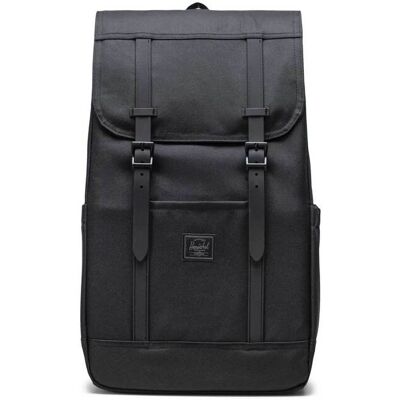 Herschel unisex backpack μονόχρωμο με contrast logo patch "Retreat™" 23 L - 66UBCL00901 Μαύρο ONE SIZE Herschel unisex backpack μονόχρωμο με contrast logo patch "Retreat™" 23 L - 66UBCL00901 Μαύρο ONE SIZE