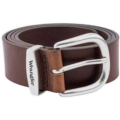 Wrangler® ανδρική δερμάτινη ζώνη με logo - 112352692 Καφέ 105 Wrangler® ανδρική δερμάτινη ζώνη με logo - 112352692 Καφέ 105