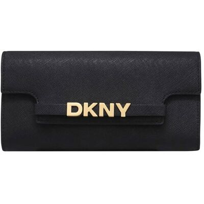 DKNY γυναικείο δερμάτινο πορτοφόλι με μεταλλικό λογότυπο "Avril" - R52QKM29 Μαύρο ONE SIZE DKNY γυναικείο δερμάτινο πορτοφόλι με μεταλλικό λογότυπο "Avril" - R52QKM29 Μαύρο ONE SIZE