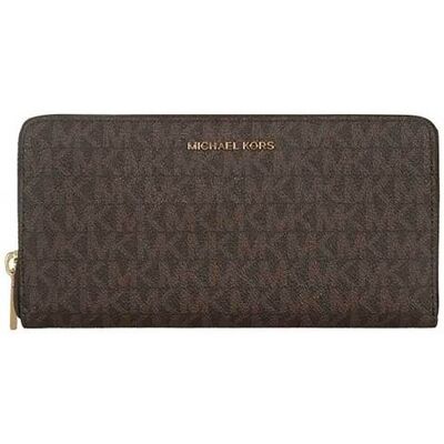 Michael Kors γυναικείο πορτοφόλι με μεταλλικό λογότυπο και all-over monogram "Jet Set" - 32F5GJ6T7B Καφέ ONE SIZE Michael Kors γυναικείο πορτοφόλι με μεταλλικό λογότυπο και all-over monogram "Jet Set" - 32F5GJ6T7B Καφέ ONE SIZE