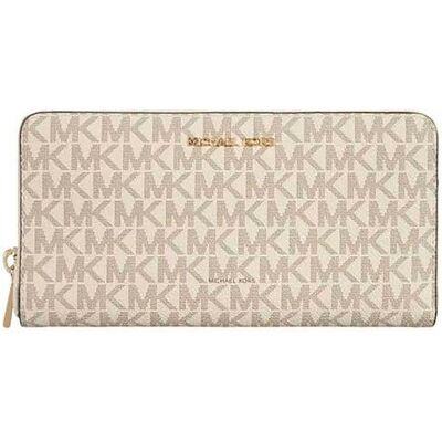 Michael Kors γυναικείο πορτοφόλι με μεταλλικό λογότυπο και all-over monogram "Jet Set" - 32F5GJ6T7B Εκρού ONE SIZE Michael Kors γυναικείο πορτοφόλι με μεταλλικό λογότυπο και all-over monogram "Jet Set" - 32F5GJ6T7B Εκρού ONE SIZE