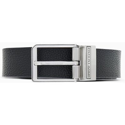 Giorgio Armani Exchange ανδρική δερμάτινη ζώνη διπλής όψης με μεταλλική αγκράφα και λογότυπο - XM003188AF26723 Μαύρο ONE SIZE Giorgio Armani Exchange ανδρική δερμάτινη ζώνη διπλής όψης με μεταλλική αγκράφα και λογότυπο - XM003188AF26723 Μαύρο ONE SIZE