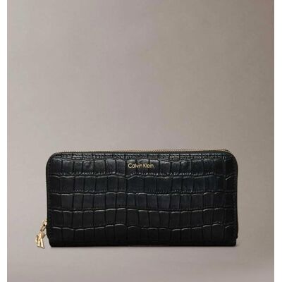 Calvin Klein Jeans γυναικείο δερμάτινο πορτοφόλι με croco pattern και λογότυπο - LV04F1096G Μαύρο ONE SIZE Calvin Klein Jeans γυναικείο δερμάτινο πορτοφόλι με croco pattern και λογότυπο - LV04F1096G Μαύρο ONE SIZE