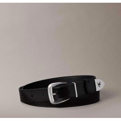 Calvin Klein Jeans γυναικεία δερμάτινη ζώνη με μεταλλική αγκράφα και monogram - LV04F7092G Μαύρο 85cm Calvin Klein Jeans γυναικεία δερμάτινη ζώνη με μεταλλική αγκράφα και monogram - LV04F7092G Μαύρο 85cm