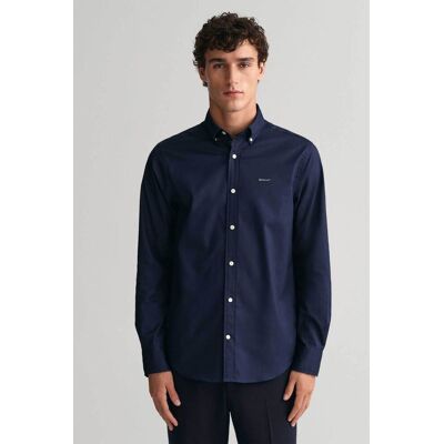 Gant ανδρικό πουκάμισο button down oxford με κεντημένο λογότυπο Regular Fit - 3000300 Μπλε Σκούρο M Gant ανδρικό πουκάμισο button down oxford με κεντημένο λογότυπο Regular Fit - 3000300 Μπλε Σκούρο M