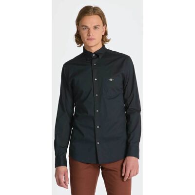 Gant ανδρικό πουκάμισο poplin button down με τσέπη και κεντημένο λογότυπο Regular Fit - 3000100 Μαύρο L Gant ανδρικό πουκάμισο poplin button down με τσέπη και κεντημένο λογότυπο Regular Fit - 3000100 Μαύρο L
