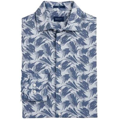 Gant ανδρικό πουκάμισο με all-over print Slim Fit - 3003076 Μπλε XXL Gant ανδρικό πουκάμισο με all-over print Slim Fit - 3003076 Μπλε XXL