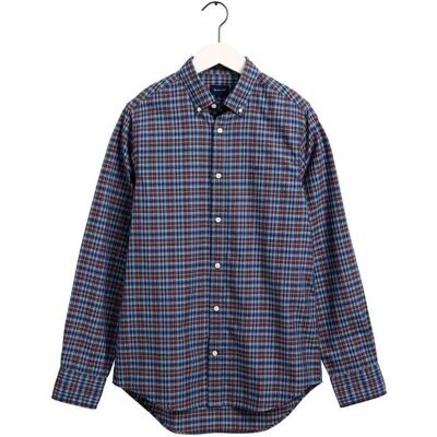 Gant ανδρικό πουκάμισο button down καρό με κεντημένο logo Slim Fit - 3016022 Μπλε XXL Gant ανδρικό πουκάμισο button down καρό με κεντημένο logo Slim Fit - 3016022 Μπλε XXL
