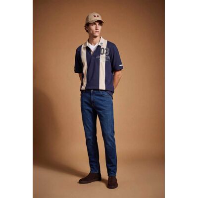 La Martina ανδρικό τζιν παντελόνι πεντάτσεπο Regular Straight Fit "Beo" - MDT017-DM117 Denim Blue Σκούρο 32 La Martina ανδρικό τζιν παντελόνι πεντάτσεπο Regular Straight Fit "Beo" - MDT017-DM117 Denim Blue Σκούρο 32