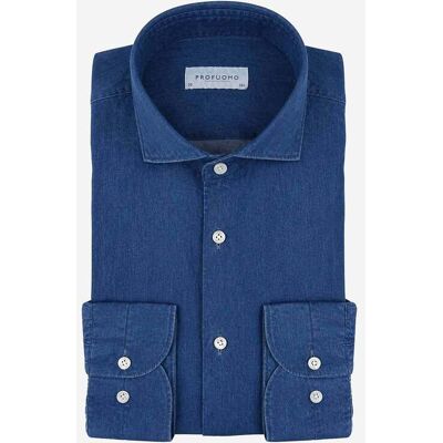 Profuomo ανδρικό denim πουκάμισο Slim Fit - PPXH30049A Denim Blue 43 Profuomo ανδρικό denim πουκάμισο Slim Fit - PPXH30049A Denim Blue 43
