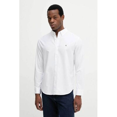Calvin Klein Jeans ανδρικό πουκάμισο Oxford με λογότυπο στο στήθος - LV140EM125 Λευκό M Calvin Klein Jeans ανδρικό πουκάμισο Oxford με λογότυπο στο στήθος - LV140EM125 Λευκό M