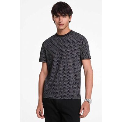 Michael Kors ανδρικό T-shirt με all-over monogram print Regular Fit - CS5529A5KS Μαύρο M Michael Kors ανδρικό T-shirt με all-over monogram print Regular Fit - CS5529A5KS Μαύρο M