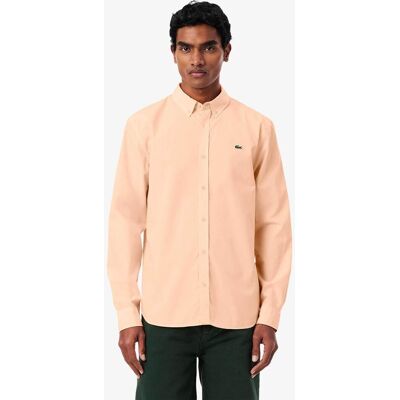 Lacoste ανδρικό πουκάμισο poplin button down με κεντημένο λογότυπο Regular Fit - CH2316 Σομόν 42 Lacoste ανδρικό πουκάμισο poplin button down με κεντημένο λογότυπο Regular Fit - CH2316 Σομόν 42