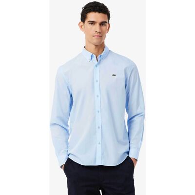 Lacoste ανδρικό πουκάμισο poplin button down με κεντημένο λογότυπο Regular Fit - CH2316 Σιελ 42 Lacoste ανδρικό πουκάμισο poplin button down με κεντημένο λογότυπο Regular Fit - CH2316 Σιελ 42