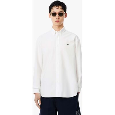 Lacoste ανδρικό πουκάμισο oxford button down με κεντημένο λογότυπο Regular Fit - CH8800 Λευκό 42 Lacoste ανδρικό πουκάμισο oxford button down με κεντημένο λογότυπο Regular Fit - CH8800 Λευκό 42