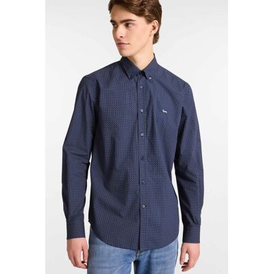 Harmont & Blaine ανδρικό πουκάμισο button down με all-over micro pattern και κεντημένο λογότυπο Regular Fit - CRP026013532M Μπλε Σκούρο XL Harmont & Blaine ανδρικό πουκάμισο button down με all-over micro pattern και κεντημένο λογότυπο Regular Fit - CRP026013532M Μπλε Σκούρο XL