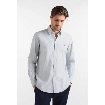 Harmont & Blaine ανδρικό πουκάμισο oxford button down με ριγέ σχέδιο και κεντημένο λογότυπο Regular Fit - CRR011013933B Πράσινο L Harmont & Blaine ανδρικό πουκάμισο oxford button down με ριγέ σχέδιο και κεντημένο λογότυπο Regular Fit - CRR011013933B Πράσινο L