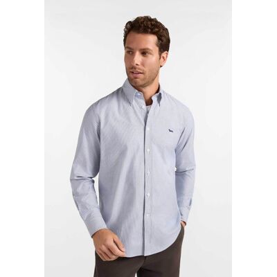 Harmont & Blaine ανδρικό πουκάμισο oxford button down με ριγέ σχέδιο και κεντημένο λογότυπο Regular Fit - CRR011013933B Μπλε Σκούρο L Harmont & Blaine ανδρικό πουκάμισο oxford button down με ριγέ σχέδιο και κεντημένο λογότυπο Regular Fit - CRR011013933B Μπλε Σκούρο L