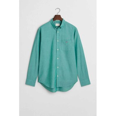 Gant ανδρικό πουκάμισο poplin button down με τσέπη και κεντημένο λογότυπο Regular Fit - 3000100 Πράσινο Teal XL Gant ανδρικό πουκάμισο poplin button down με τσέπη και κεντημένο λογότυπο Regular Fit - 3000100 Πράσινο Teal XL