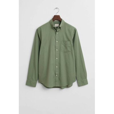 Gant ανδρικό πουκάμισο poplin button down με τσέπη και κεντημένο λογότυπο Regular Fit - 3000100 Λαδί XL Gant ανδρικό πουκάμισο poplin button down με τσέπη και κεντημένο λογότυπο Regular Fit - 3000100 Λαδί XL